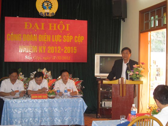 Đại hội Công đoàn Điện lực Sốp Cộp khóa 3 nhiệm kỳ 2012-2015.